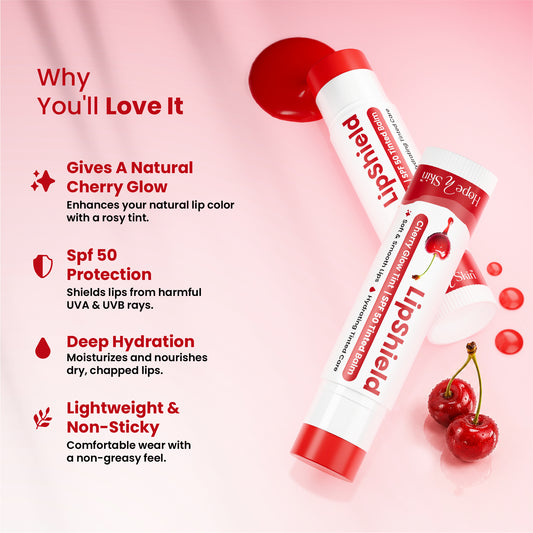 Cherry Glow Tint LipShield – SPF 50 Tinted Lip Balm