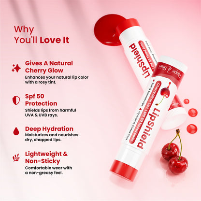 Cherry Glow Tint LipShield – SPF 50 Tinted Lip Balm