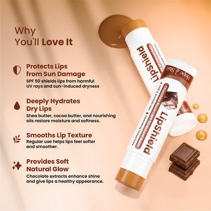 Chocolate LipShield – SPF 50 Nourishing Lip Balm